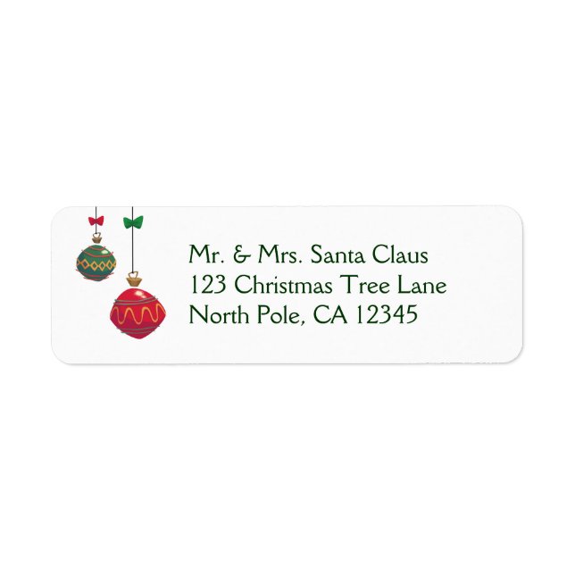 Retro Red and Green Christmas Ornaments (Front)