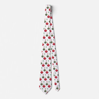 Retro Red and Green Christmas Ornaments Tie