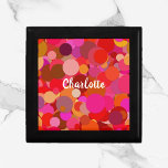 Retro Red and Pink Circle Pattern Gift Box<br><div class="desc">Gorgeous pink and red abstract circle confetti background.  Colourful and bold.  Personalise with your/recipient name.  Make a statement!</div>