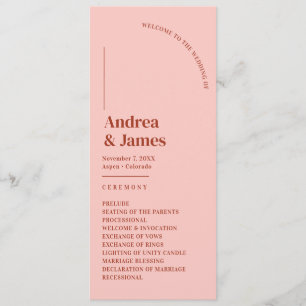 Retro Red and Pink Weddding Ceremony Programme