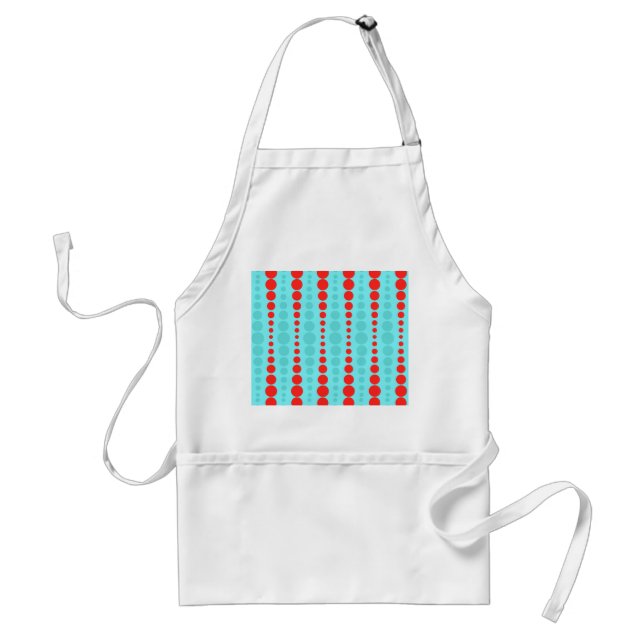 Retro Red and Turquoise Dots Apron (Front)
