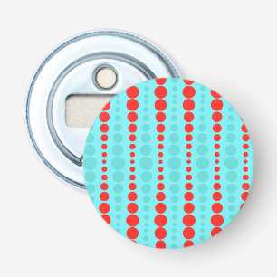 Retro Red and Turquoise Dots Bottle Opener