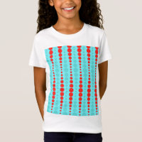 Retro Red and Turquoise Dots Girl's T-Shirt