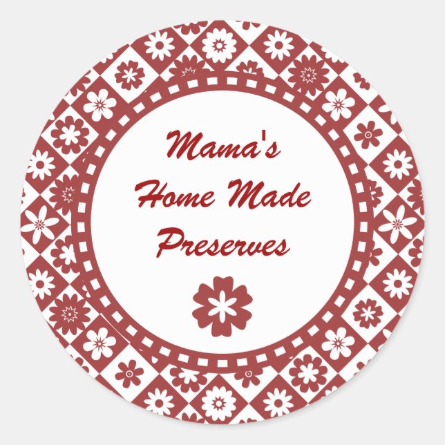 Retro Red and White Canning Jar Labels (Front)