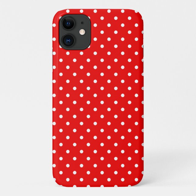 Retro Red and White Polka Dots Case-Mate iPhone Case (Back)