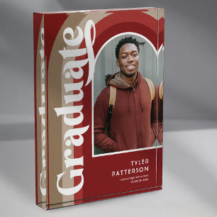 Retro Red Arch Photo 2025 Graduation Block