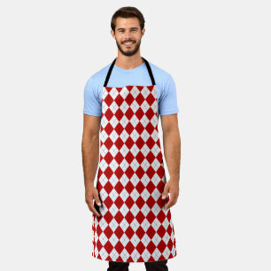Retro Red Argyle Chef’s Apron