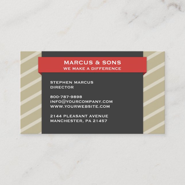 Retro Red Banner Business Card (Front)