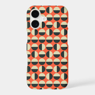 Retro Red Black Beige Dot Sixties Pattern