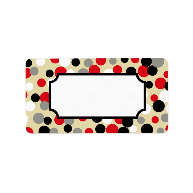 Retro Red Black Kitchen Gift Tag Labels (Front)
