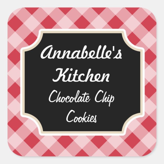 Retro Red Black Kitchen Stickers (Front)
