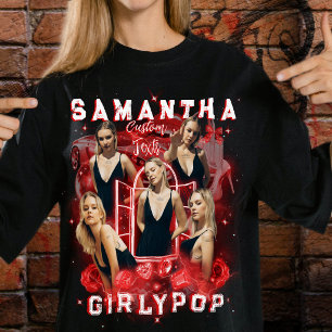 Retro Red Bootleg Rap Tee Vintage Collage Photos 