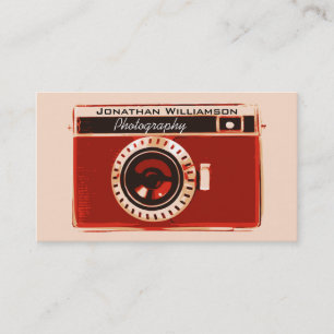 Retro Red Camera Photography Business Cards