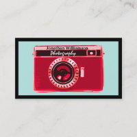 Retro Red Camera Photography Business Cards