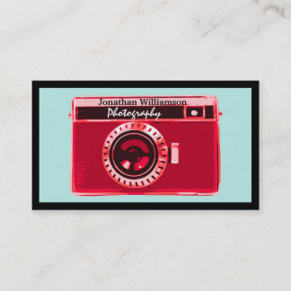 Retro Red Camera Photography Business Cards