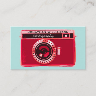 Retro Red Camera Photography Business Cards