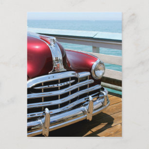 Retro Red Car Postcard