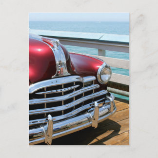 Retro Red Car Postcard