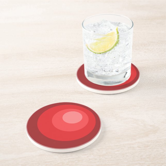 Retro Red Circles Coaster (Side)