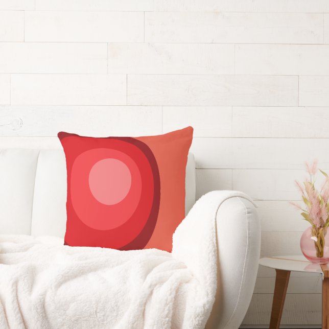 Retro Red Circles Cushion (Couch)