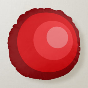 Retro Red Circles Round Cushion