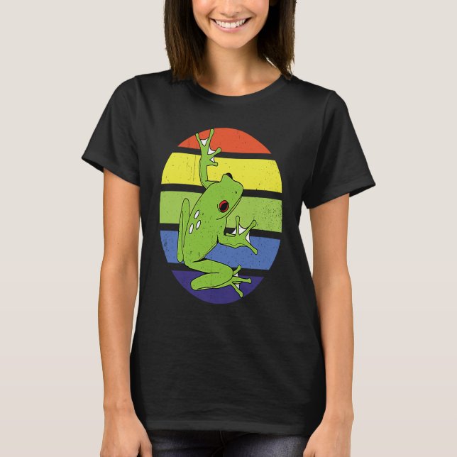 Retro Red Eyed Tree Frog T-Shirt (Front)