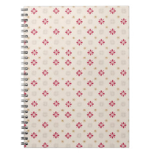 Retro Red Flower Gold Star Vintage Wallpaper Notebook