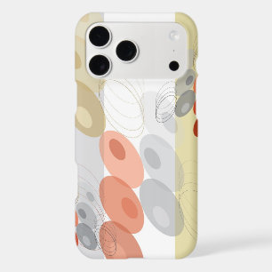 Retro Red & Grey Mod Bubbles Abstract Art Pattern
