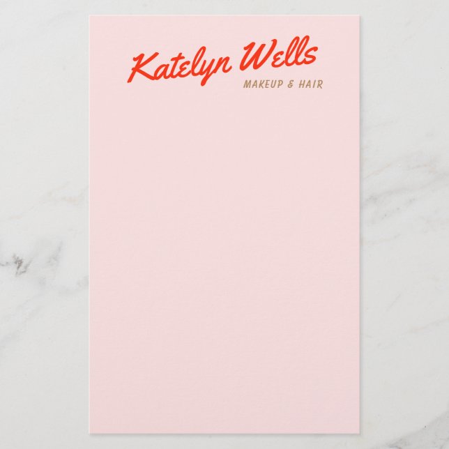 Retro Red Handwritten Script Typography Pink Flyer (Front)