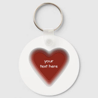 Retro red heart keychain for your text