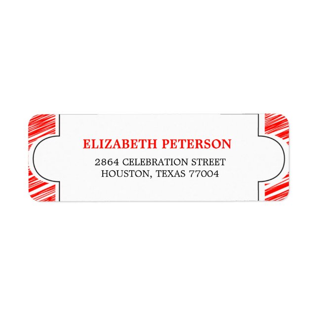 Retro Red holiday address label (Front)