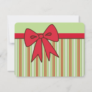 Retro Red Holiday Bow Invitations