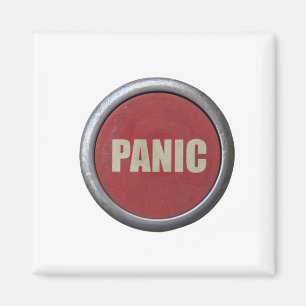 Retro Red Industrial Panic Button Magnet