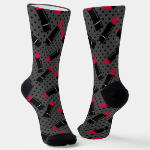 Retro, red lipstick  skateboard socks
