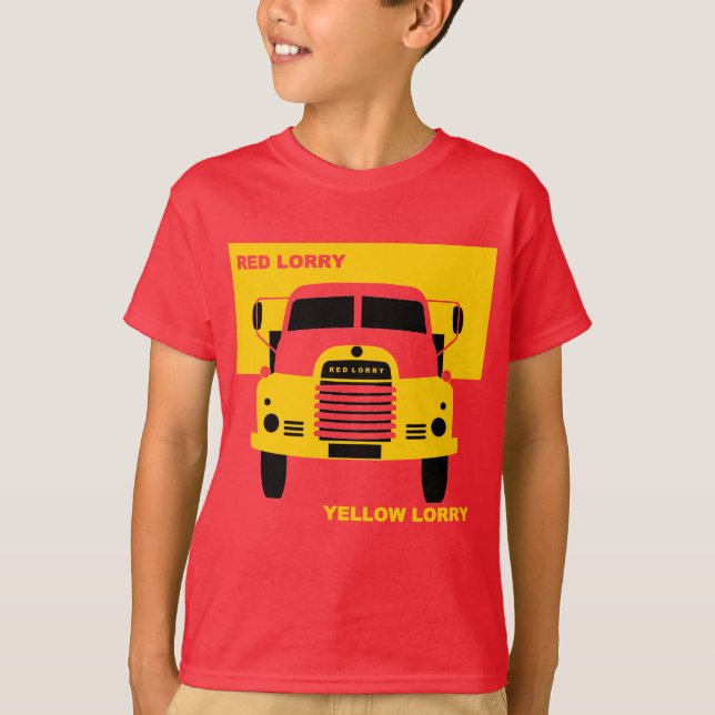 Retro Red Lorry Yellow Lorry T-shirt (Front)