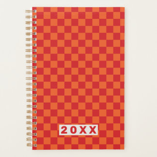 Retro Red Orange Checkerboard 2026 Planner