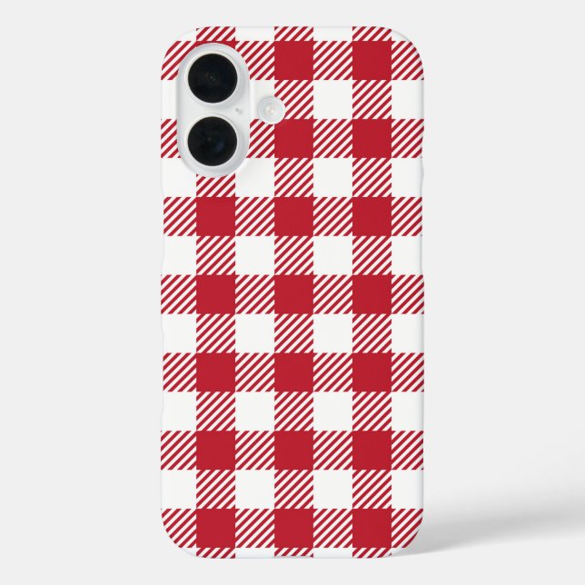 Retro Red Picnic Check Farmhouse Design Case-Mate iPhone Case (Back)