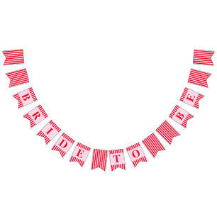 Retro Red & Pink Stripes Bride To Be Bridal Shower Bunting