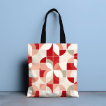 Retro Red Pink White Mid Century Bauhaus Pattern Tote Bag<br><div class="desc">Retro Red Pink White Mid Century Bauhaus Pattern Tote Bags features a vintage bauhaus pattern in red,  pink,  white and grey. Perfect gifts for girly gift for birthdays,  celebrations,  thank you gifts,  staff,  Christmas and holiday gifts. Created by Evco Studio www.zazzle.com/store/evcostudio</div>