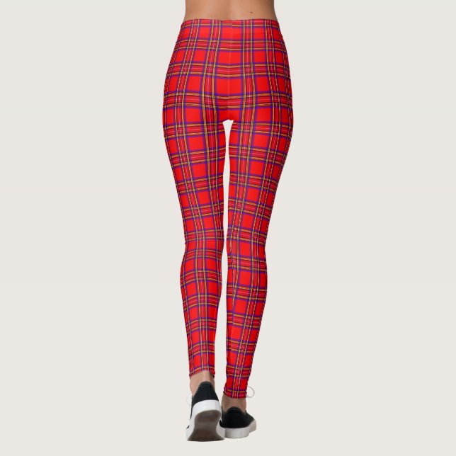 Retro Red Plaid Leggings (Back)