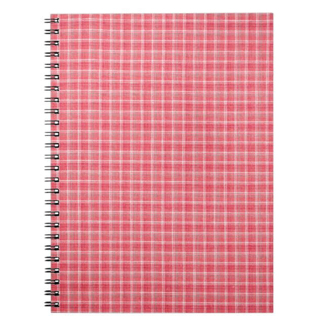 Retro red plaid tartan: seamless pattern. notebook (Front)