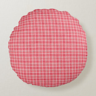 Retro red plaid tartan: seamless pattern. round cushion