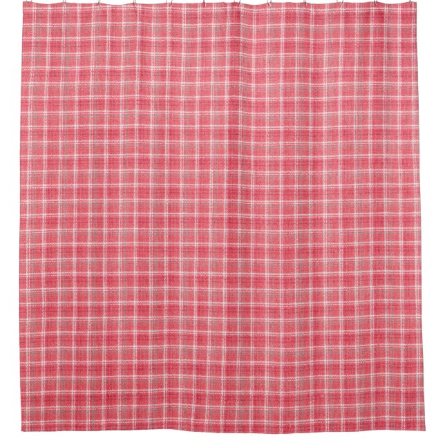 Retro red plaid tartan: seamless pattern. shower curtain (Front)