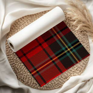 Retro Red Plaid Whimsical Christmas Tissue Paper