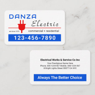 Retro Red Power Plug Electric Business Card