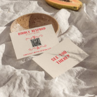 Retro Red QR Code Hand Drawn Quirky Wedding