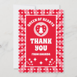Retro Red Queen of Hearts Birthday Thank You Card