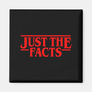 Retro Red Quote Just The Facts Funny Basic Simple  Magnet