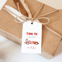 Retro Red Race Car Gift Tag