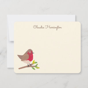 Retro Red Robin Vintage-Inspired Hand-Illustrated Card